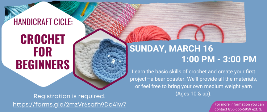 Handicraft Circle Cochet on march 16th 1pm to 2pm