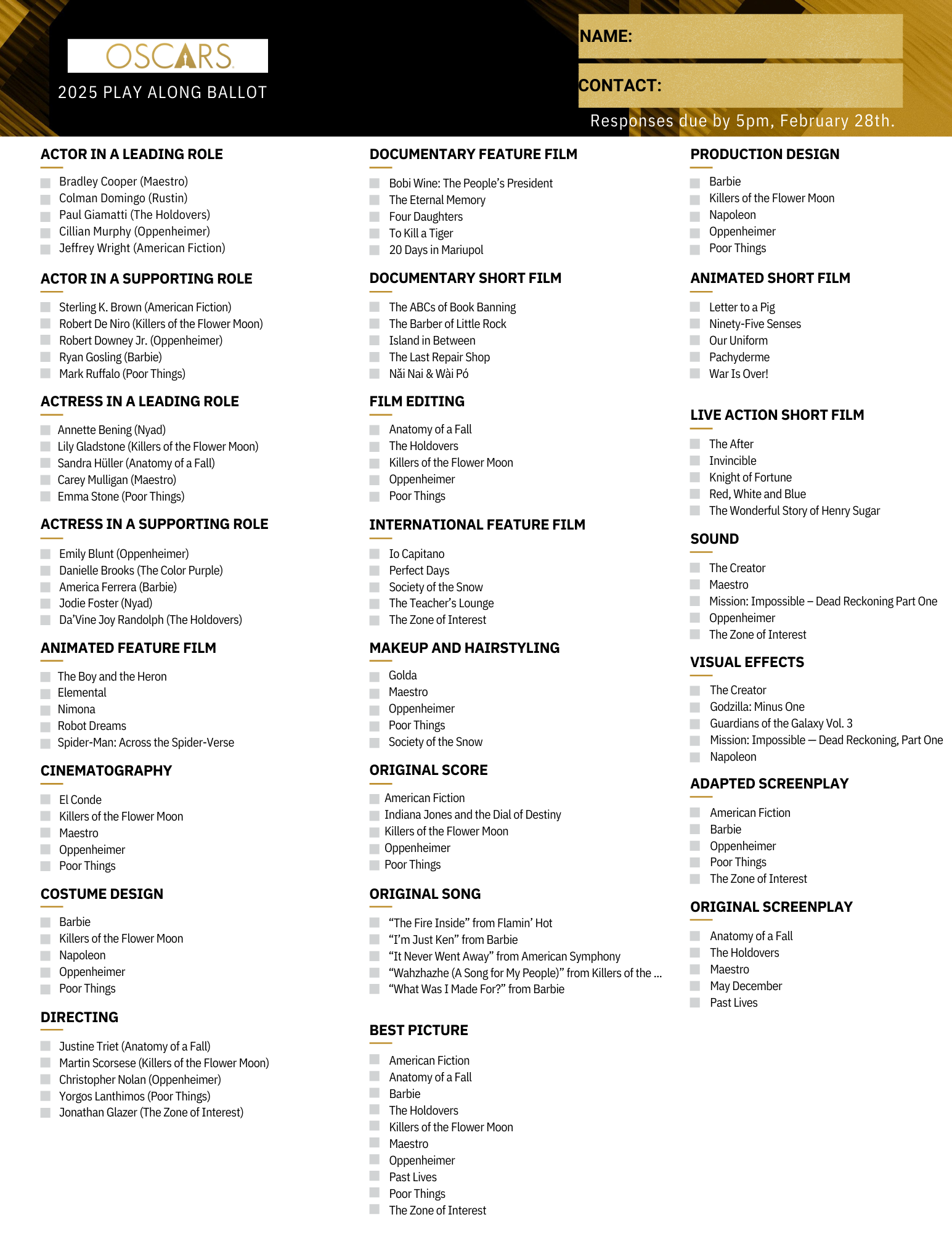 Printable Ballot