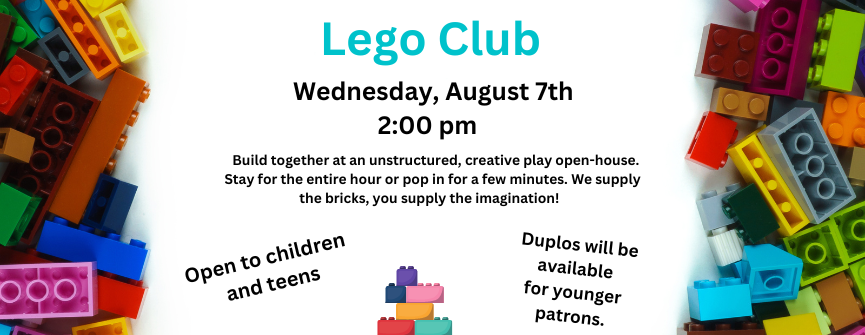Build together at an unstructured, creative play open-house. Stay for the entire hour or pop in for a few minutes. We supply the bricks, you supply the imagination!