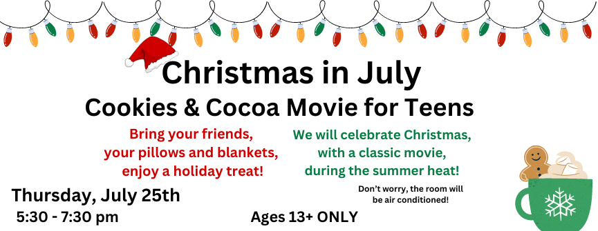 Bring your friends, your pillows and blankets, enjoy a holiday treat!
